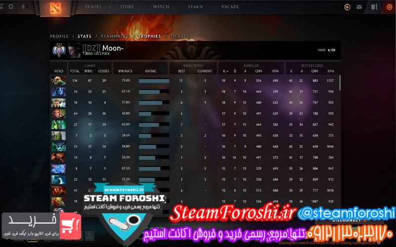 فروش اکانت دوتا 2 کد 6778