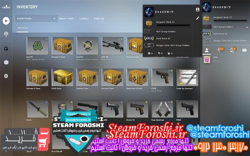 فروش اکانت cs go کد 6854