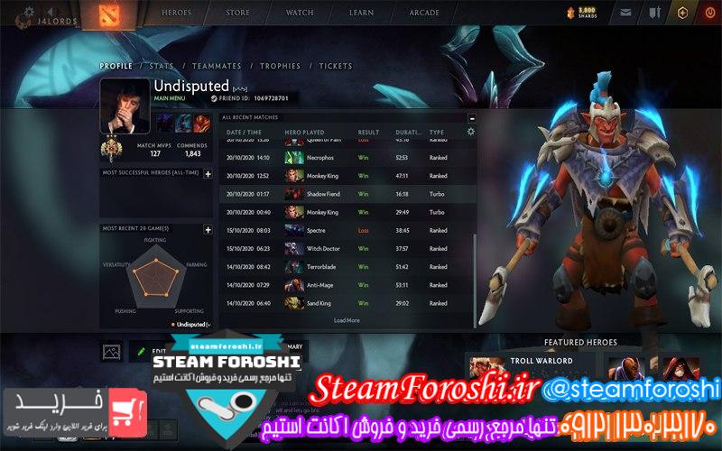 فروش اکانت دوتا 2 کد 6891