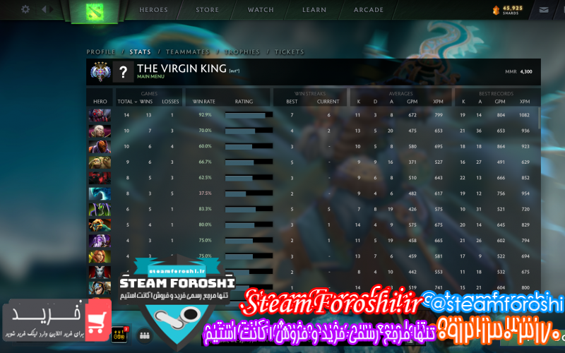 فروش اکانت دوتا 2 کد 7136