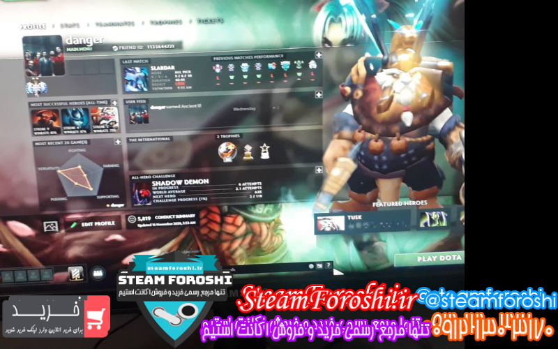 فروش اکانت دوتا 2 کد 7156