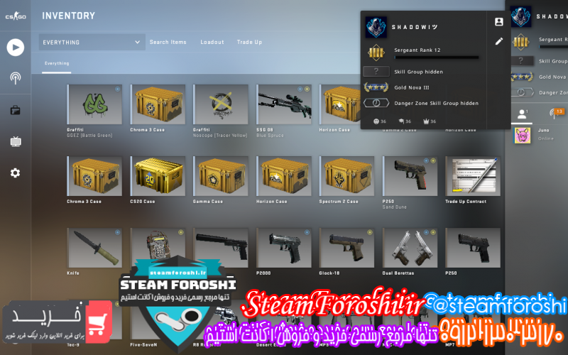 فروش اکانت cs go کد 7165