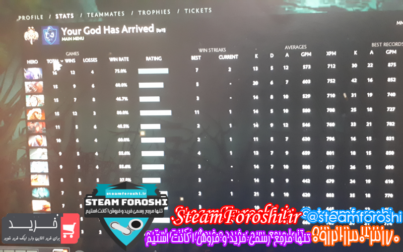 فروش اکانت دوتا 2 کد 7180