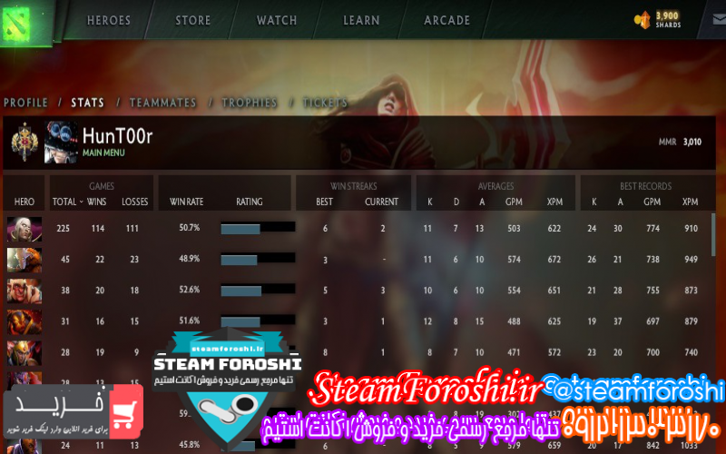 فروش اکانت دوتا ۲ کد ۷۱۸۳