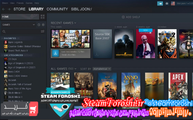 فروش اکانت استیم کد 7188