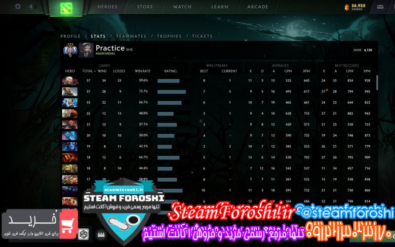 فروش اکانت دوتا ۲ کد ۷۲۴۲