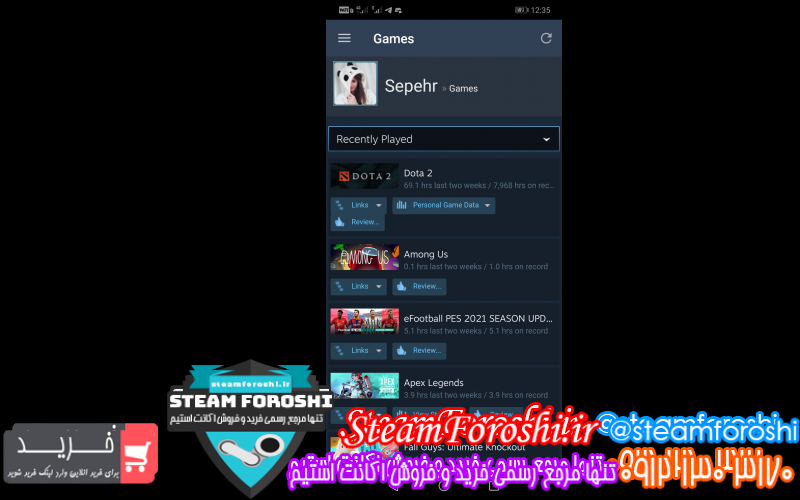 فروش اکانت استیم کد ۷۲۶۵