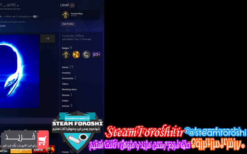 فروش اکانت استیم کد ۷۲۷۳