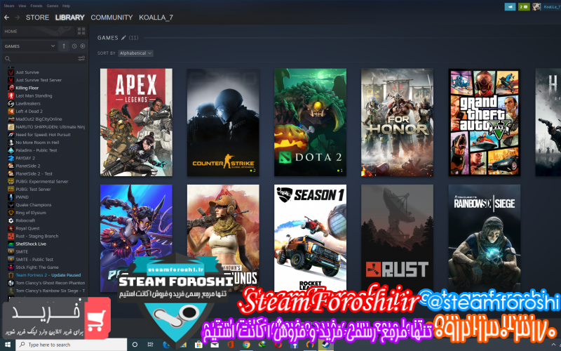 فروش اکانت استیم کد ۷۲۸۴