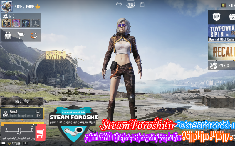 فروش اکانت پابجی کد ۷۳۰۹