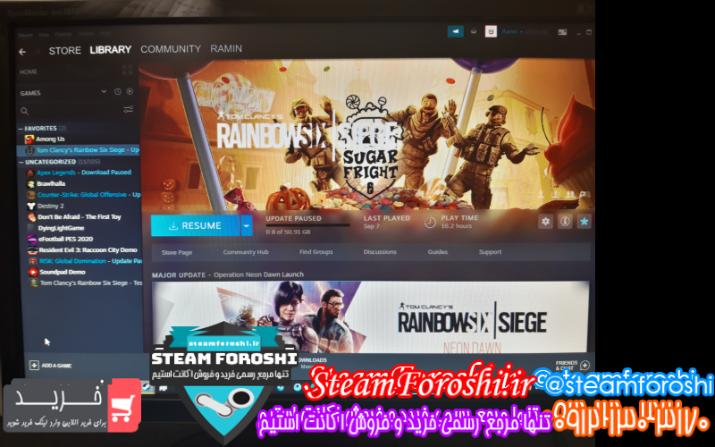 فروش اکانت استیم کد ۷۲۲۶