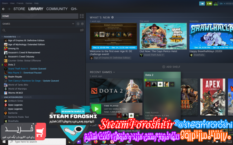 فروش اکانت استیم کد ۷۷۱۱