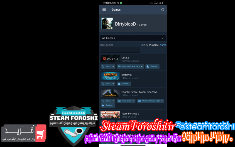 فروش اکانت استیم کد ۷۷۳۴