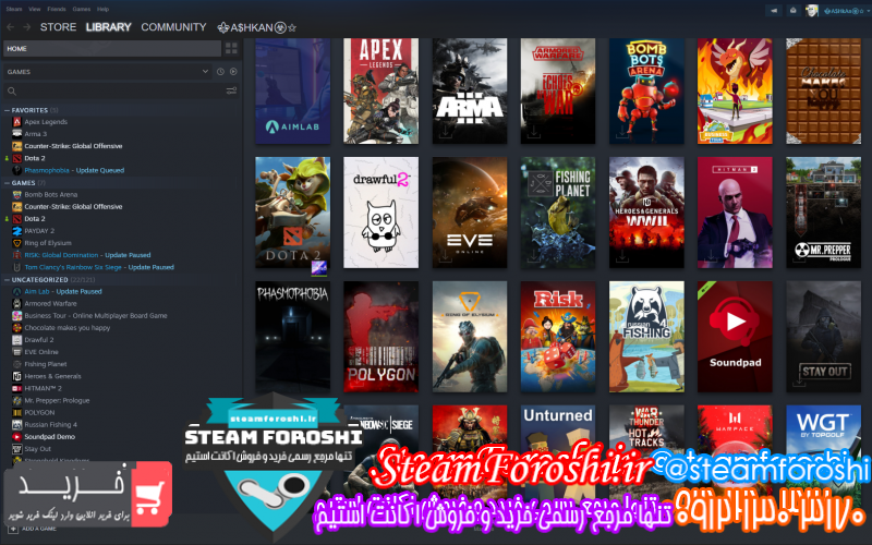 فروش اکانت استیم کد ۷۸۰۱