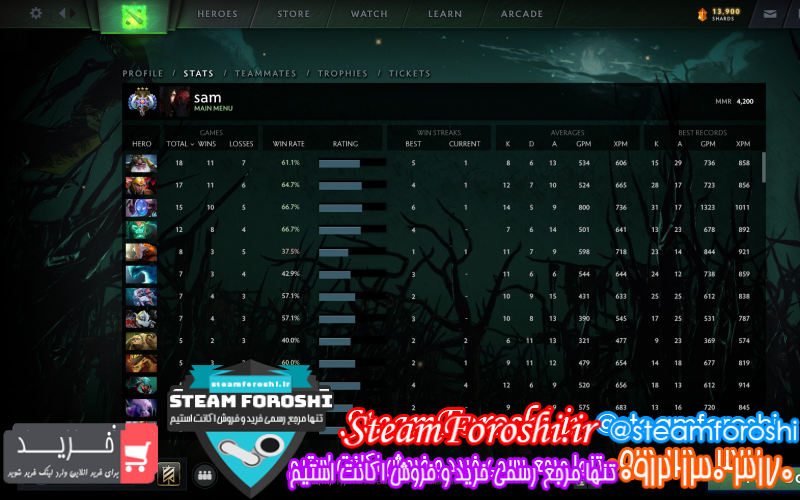 فروش اکانت دوتا ۲ کد ۷۳۳۵