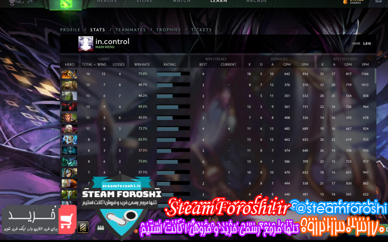 فروش اکانت دوتا ۲ کد ۷۳۵۸