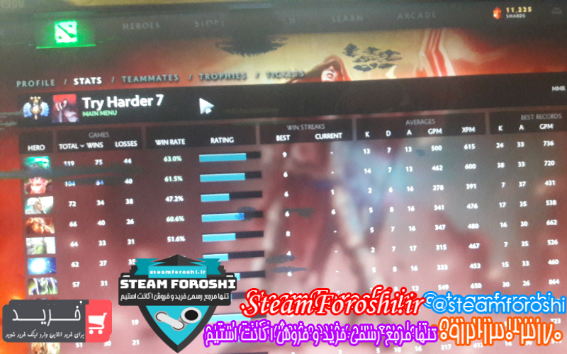 فروش اکانت دوتا ۲ کد ۷۳۸۲