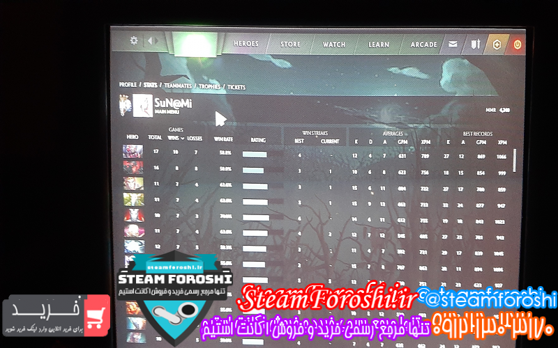 فروش اکانت دوتا ۲ کد ۷۳۱۹