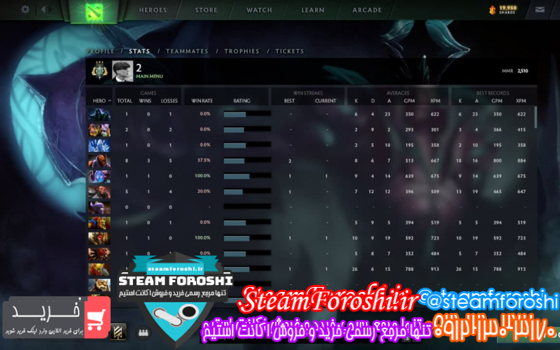 فروش اکانت دوتا ۲ کد ۷۵۰۸