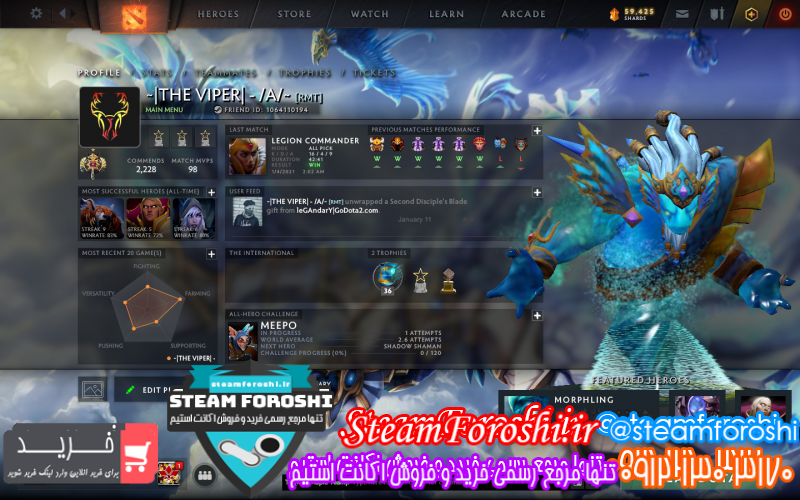 فروش اکانت دوتا ۲ کد ۸۰۰۶