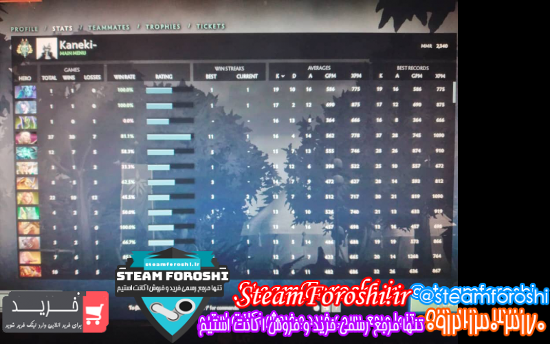 فروش اکانت دوتا ۲ کد ۸۰۳۰