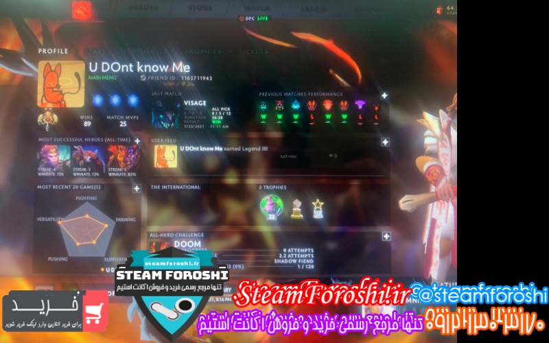 فروش اکانت دوتا ۲ کد ۸۰۳۱