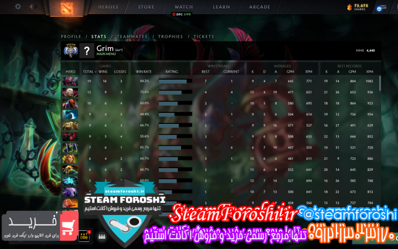 فروش اکانت دوتا ۲ کد ۸۰۴۶