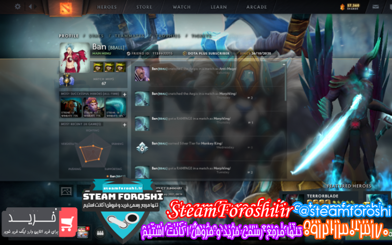 فروش اکانت دوتا ۲ کد ۷۸۴۷