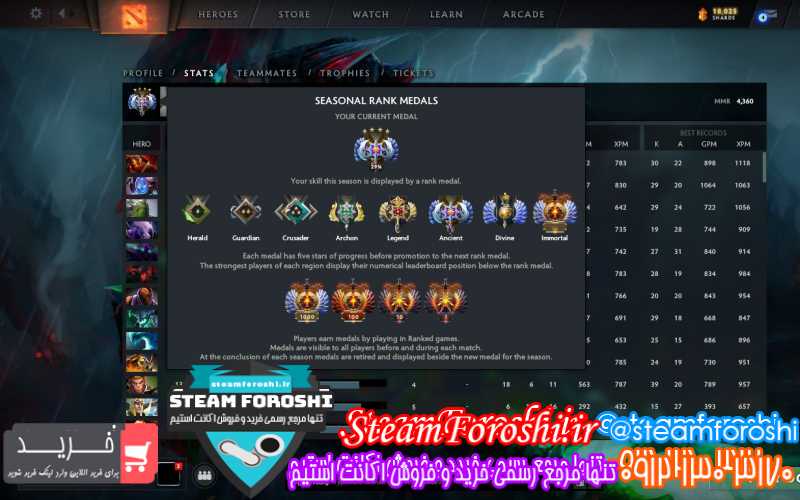 فروش اکانت دوتا ۲ کد ۸۲۳۳