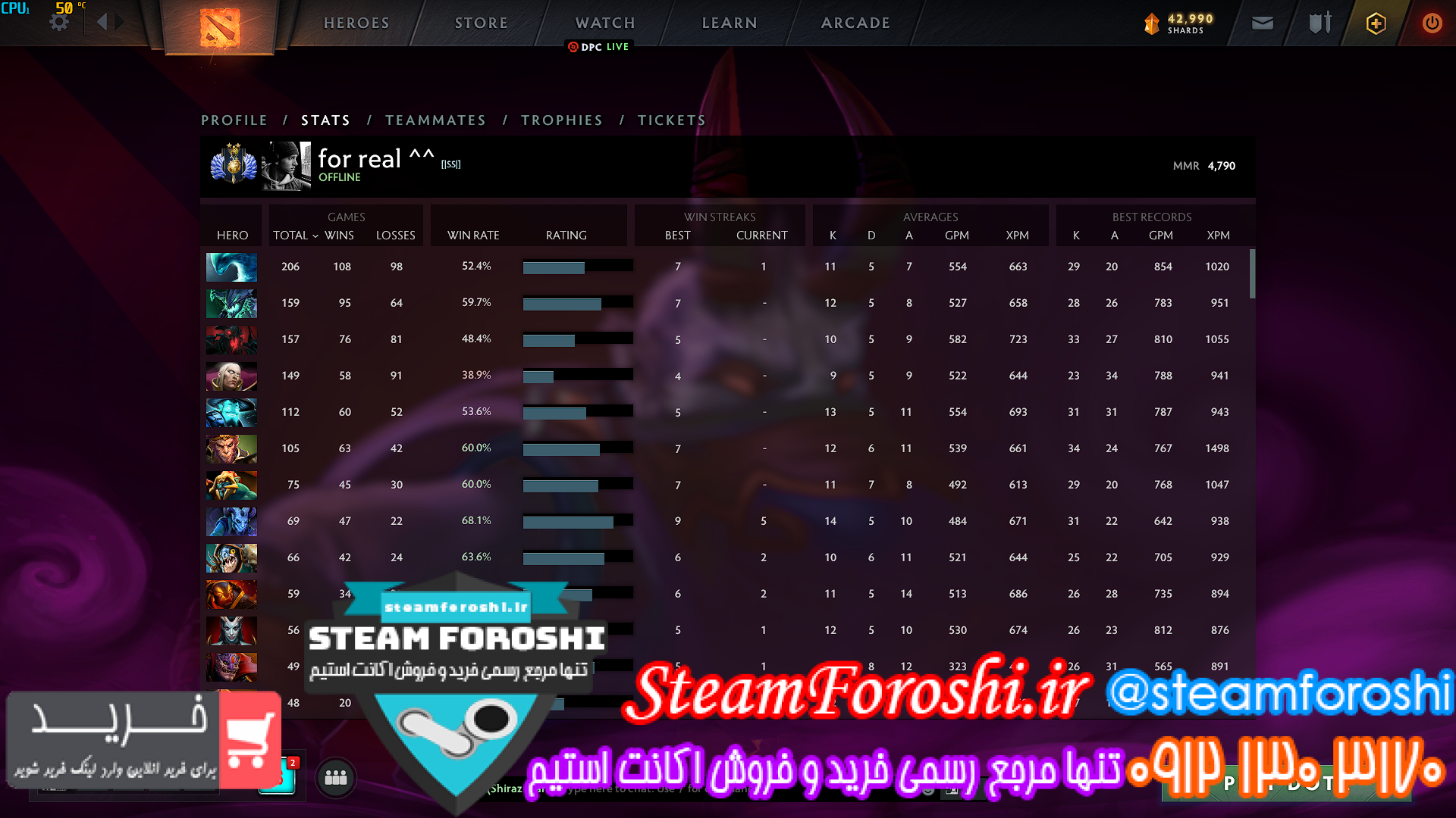 فروش اکانت دوتا ۲ کد ۸۰۸۱