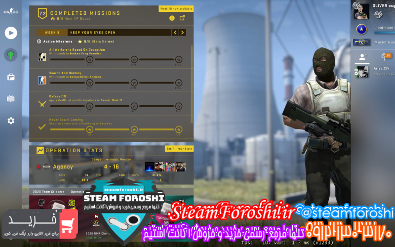 فروش اکانت cs go کد ۸۱۹۳