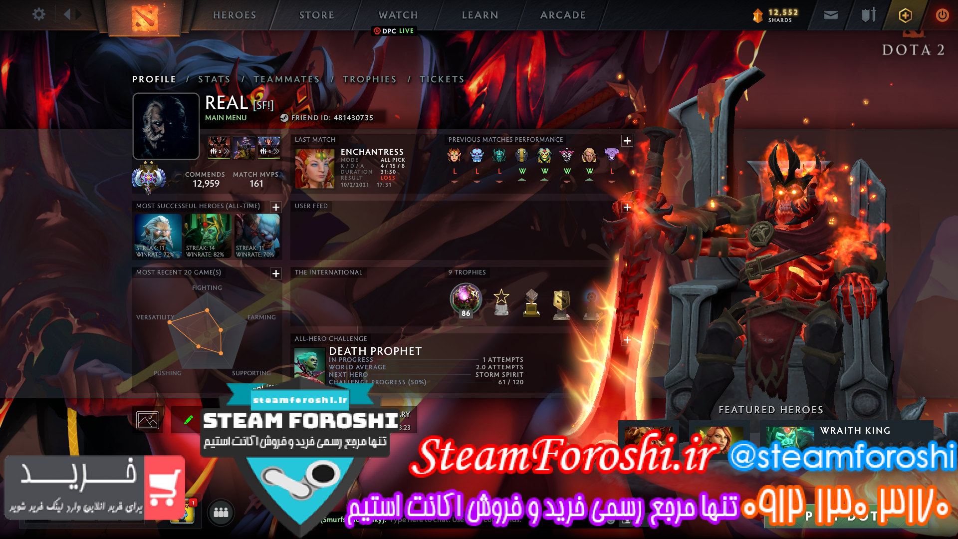 فروش اکانت دوتا ۲ کد ۸۱۹۸