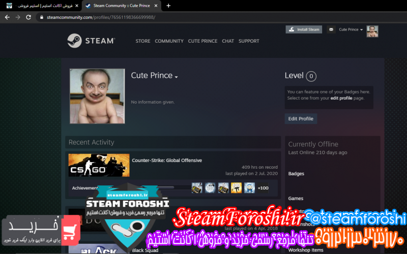 فروش اکانت استیم کد ۸۲۱۳