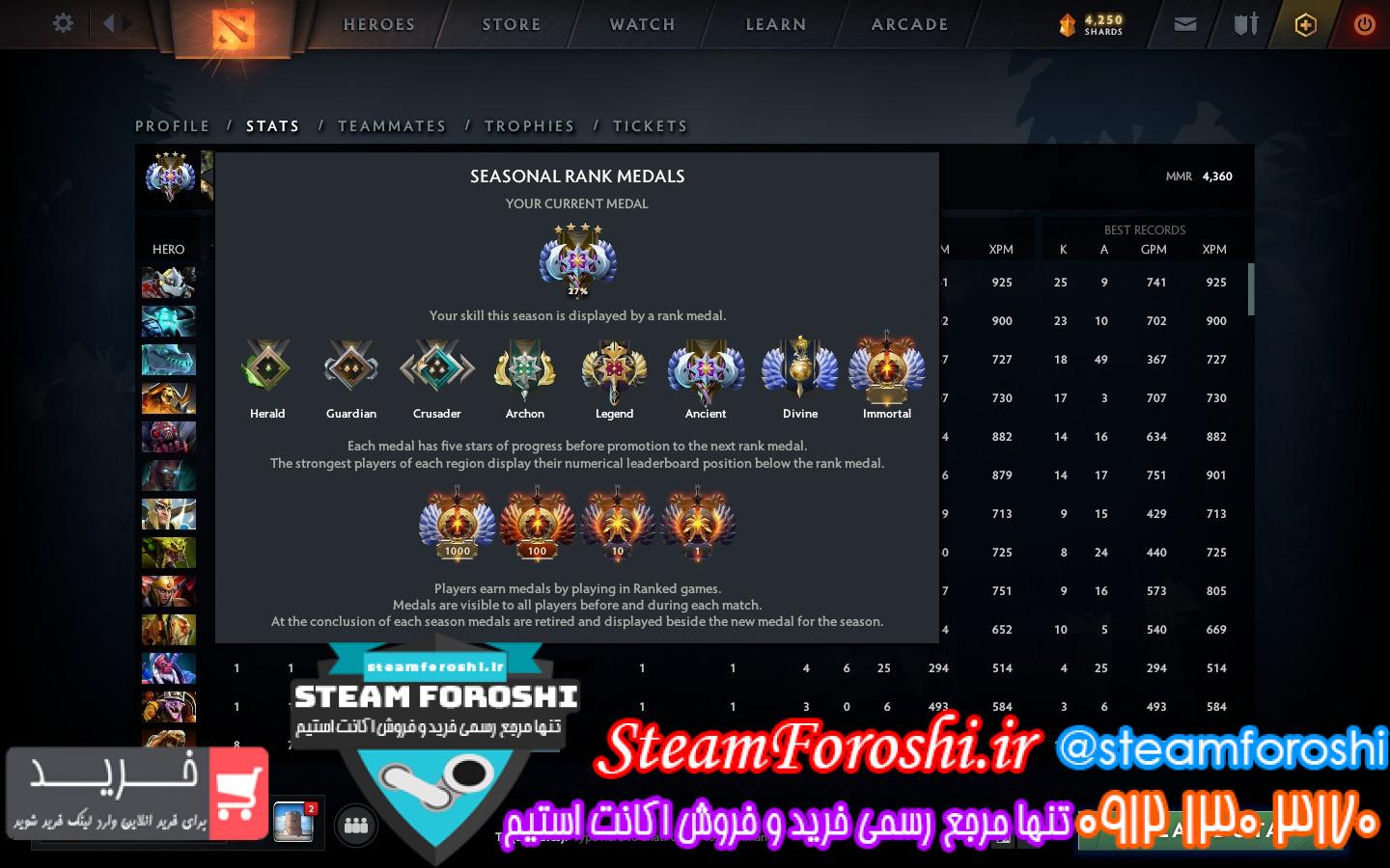 فروش اکانت دوتا ۲ کد ۸۲۰۱