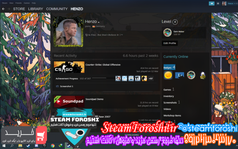 فروش اکانت استیم کد ۸۱۶۶