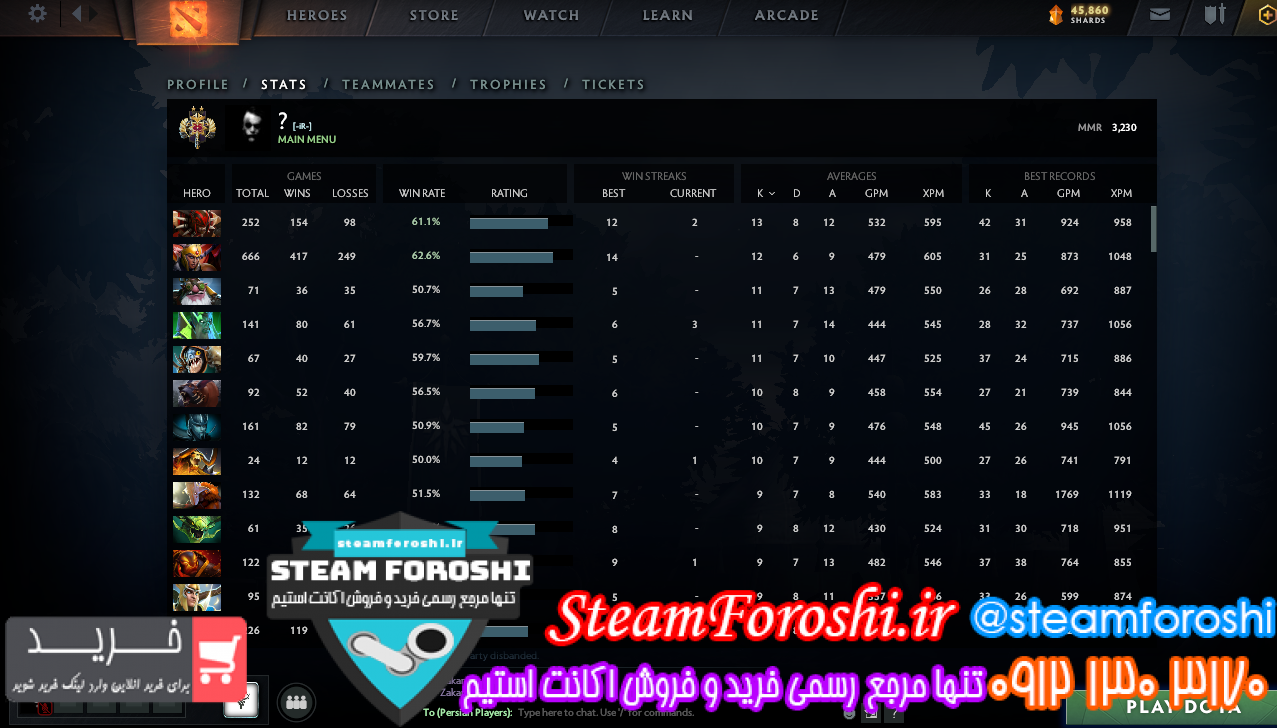 فروش اکانت دوتا ۲ کد ۸۱۷۰