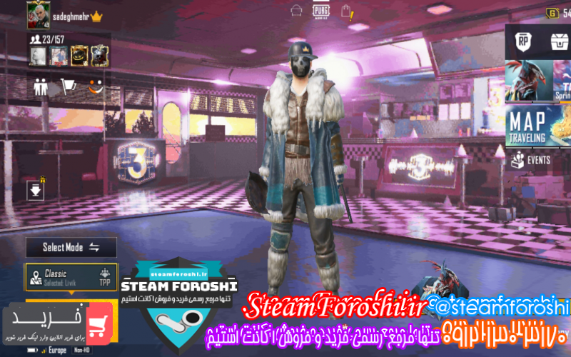 فروش اکانت پابجی کد ۹۱۷۳