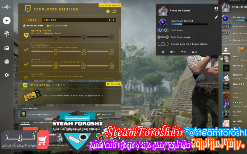 فروش اکانت cs go کد ۹۰۶۷