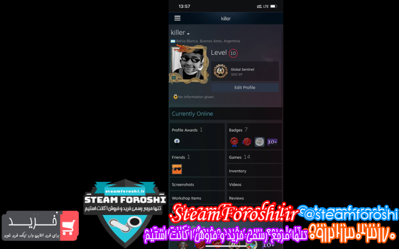 فروش اکانت استیم کد ۹۱۳۵