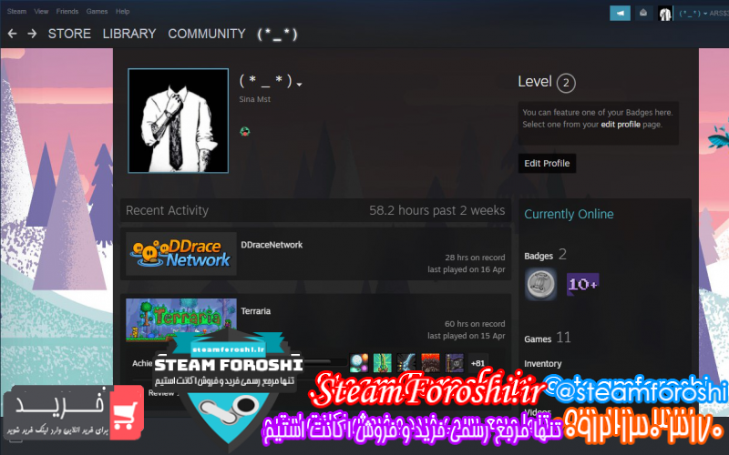 فروش اکانت استیم کد ۹۱۴۲