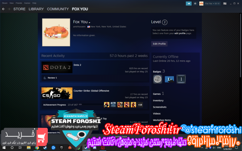 فروش اکانت استیم کد ۹۳۹۱