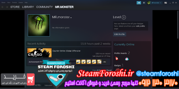 فروش اکانت cs go کد ۹۴۱۸