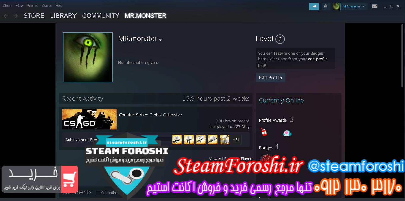 فروش اکانت cs go کد ۹۴۱۸