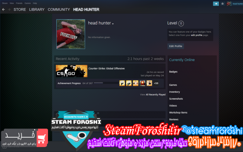 فروش اکانت cs go کد ۹۴۴۴