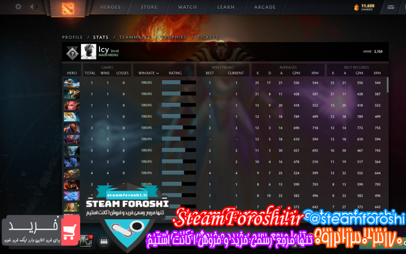 فروش اکانت دوتا ۲ کد ۹۵۷۹