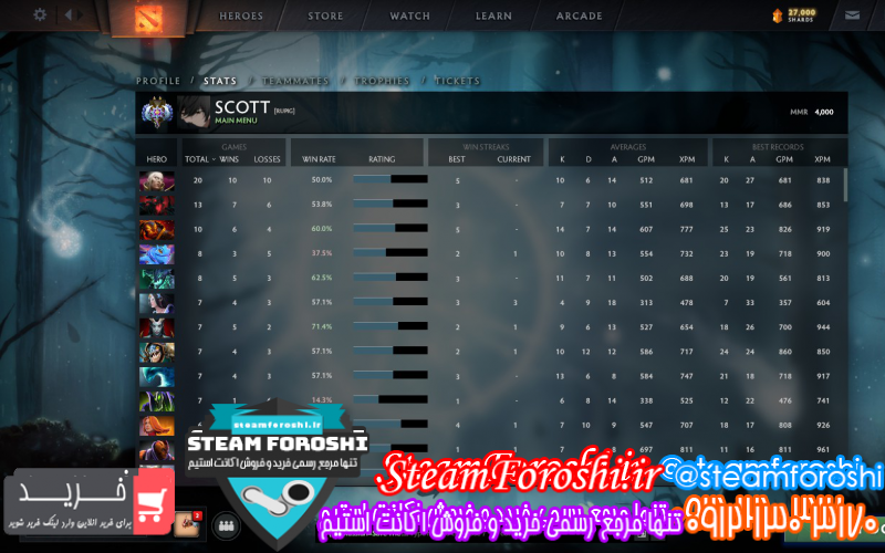 فروش اکانت دوتا ۲ کد ۹۵۸۲