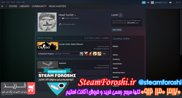 فروش اکانت cs go کد ۹۴۴۲