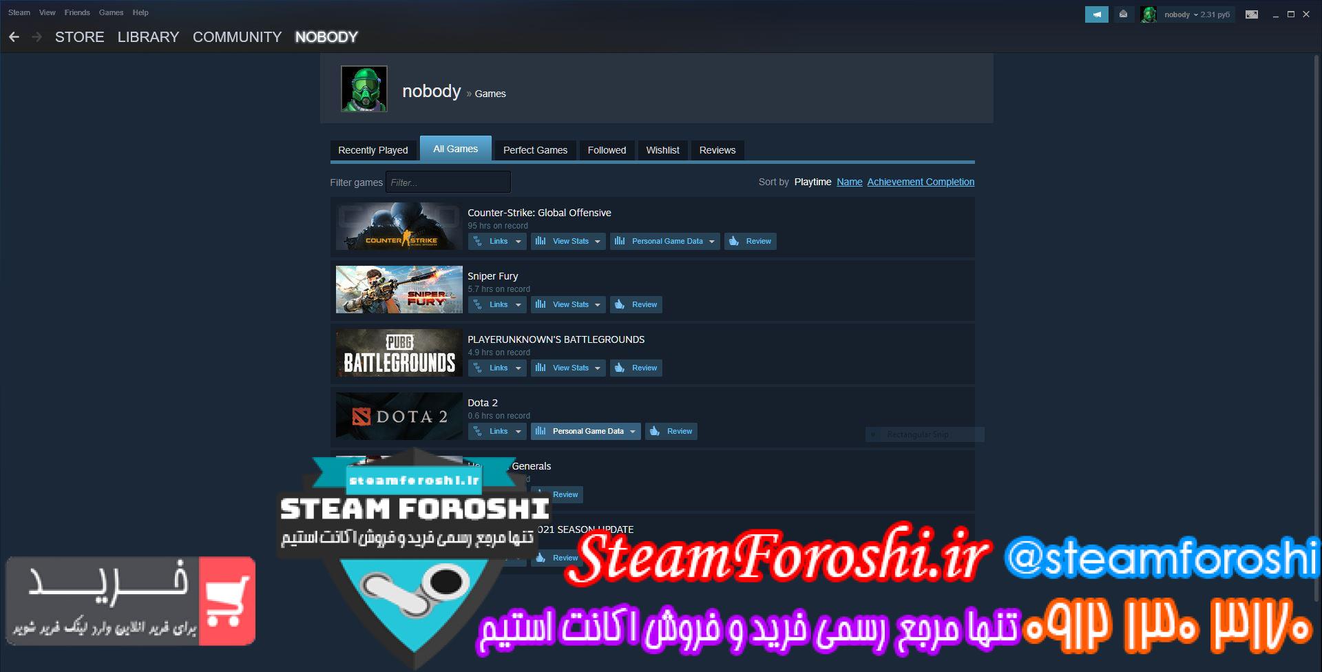 فروش اکانت استیم کد ۹۷۳۷