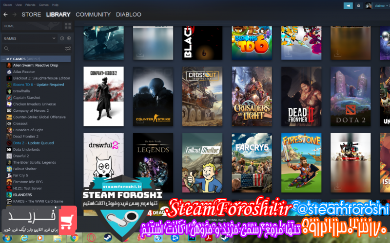 فروش اکانت استیم کد ۹۶۷۳