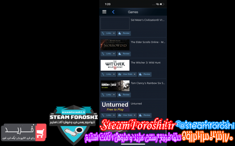 فروش اکانت استیم کد ۹۶۷۴